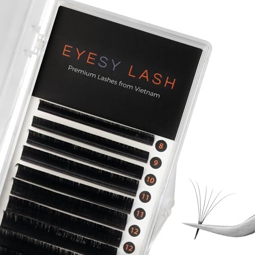 Eyesy Lash Cashmere Volume Eyelash Extensions - 0.03mm Thickness CC Curl 8-16mm Mixed Tray - Soft Matte Black Single Eyelash for Professional Salon Use - görsel 2