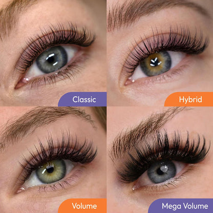 Eyesy Lash Cashmere Volume Eyelash Extensions - 0.03mm Thickness CC Curl 8-16mm Mixed Tray - Soft Matte Black Single Eyelash for Professional Salon Use
