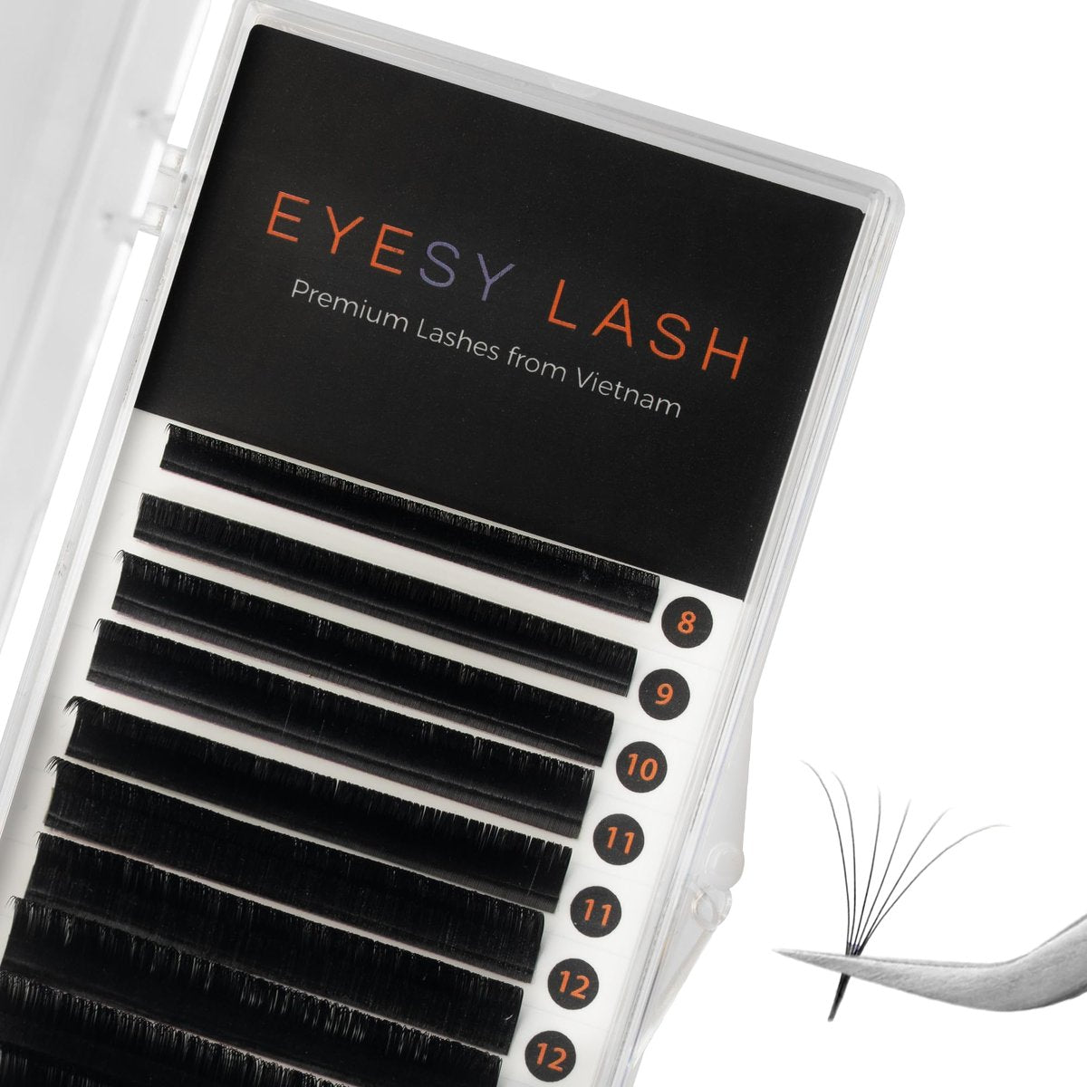 Eyesy Lash Cashmere Volume Eyelash Extensions - 0.03mm Thickness CC Curl 8-16mm Mixed Tray - Soft Matte Black Single Eyelash for Professional Salon Use - görsel 1
