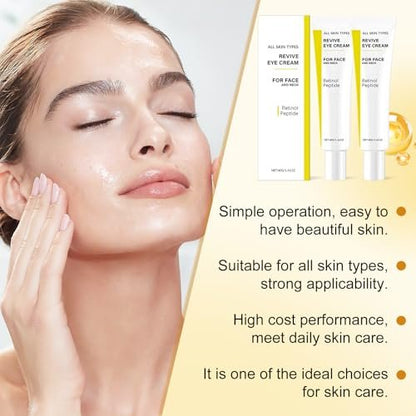 2-Pack Revive Eye Cream with Retinol Peptide – Firming, Hydrating & Anti-Wrinkle Eye Cream for All Skin Types Avelisse
