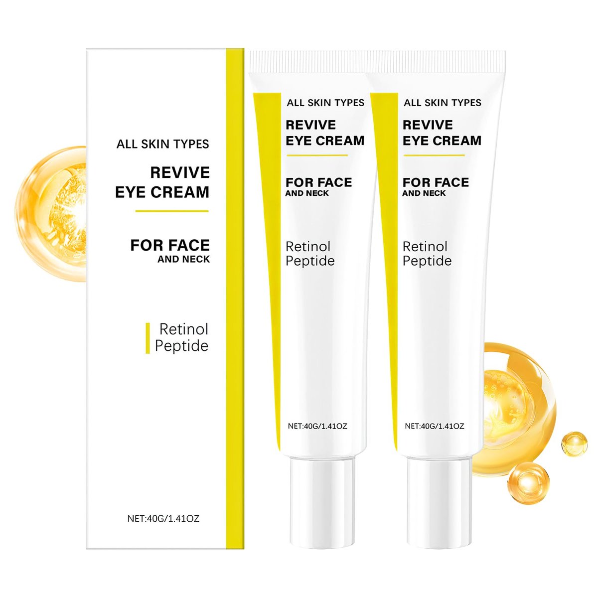 2-Pack Revive Eye Cream with Retinol Peptide – Firming, Hydrating & Anti-Wrinkle Eye Cream for All Skin Types Avelisse