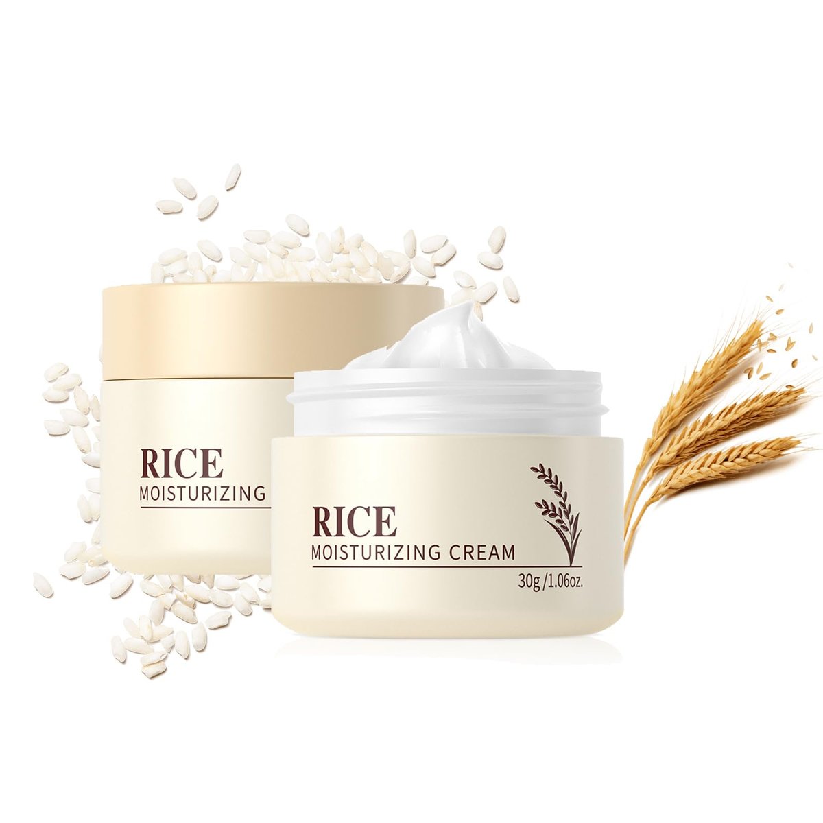 Rice Moisturizing Cream with Ceramide Extract – Lifts & Firms, Nourishes, Repairs Skin Barrier – Anti-Aging Face Cream for All Skin Types, 1.06 oz - görsel 1