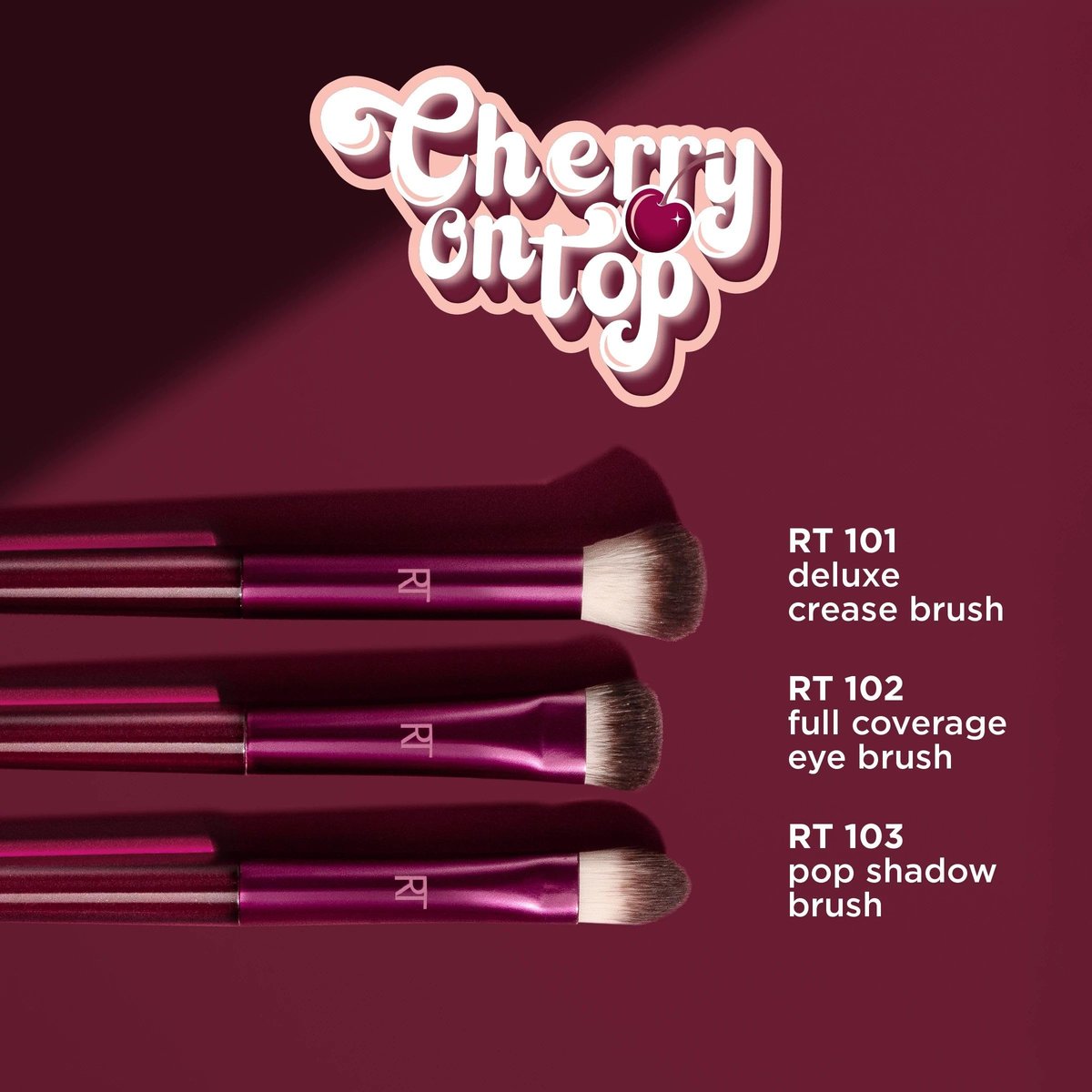 Real Techniques Cherry On Top MesmerEYES Brush Trio – Limited Edition Eyeshadow Blending Brush Set, Vegan & Cruelty-Free Synthetic Bristles Avelisse