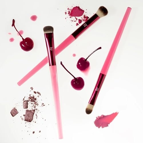 Real Techniques Cherry On Top MesmerEYES Brush Trio – Limited Edition Eyeshadow Blending Brush Set, Vegan & Cruelty-Free Synthetic Bristles Avelisse