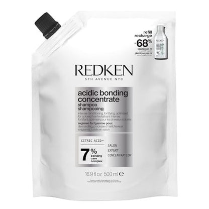 Redken Acidic Bonding Concentrate Shampoo Refill 16.9 oz – Damaged Hair Repair for All Hair Types Avelisse