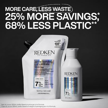 Redken Acidic Bonding Concentrate Shampoo Refill 16.9 oz – Damaged Hair Repair for All Hair Types Avelisse