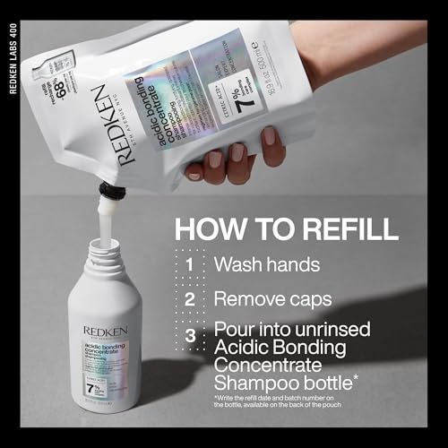 Redken Acidic Bonding Concentrate Shampoo Refill 16.9 oz – Damaged Hair Repair for All Hair Types Avelisse