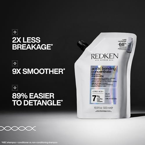Redken Acidic Bonding Concentrate Shampoo Refill 16.9 oz – Damaged Hair Repair for All Hair Types Avelisse