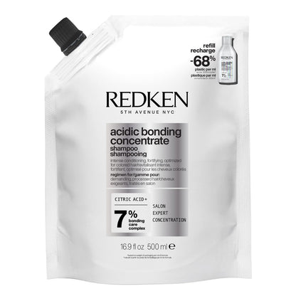 Redken Acidic Bonding Concentrate Shampoo Refill 16.9 oz – Damaged Hair Repair for All Hair Types Avelisse