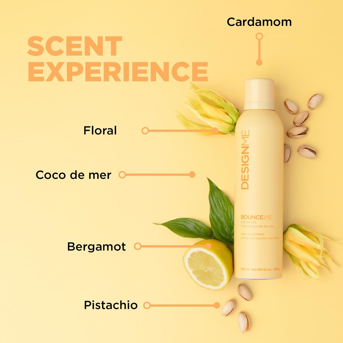 Design.Me BOUNCE.ME Curl Mousse – Lightweight Curl Defining Mousse for Wavy & Curly Hair, Frizz Control, Humidity Resistant, Alcohol-Free, CGM Approved, 8.5 Fl Oz Avelisse