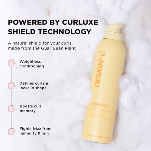 Design.Me BOUNCE.ME Curl Mousse – Lightweight Curl Defining Mousse for Wavy & Curly Hair, Frizz Control, Humidity Resistant, Alcohol-Free, CGM Approved, 8.5 Fl Oz Avelisse