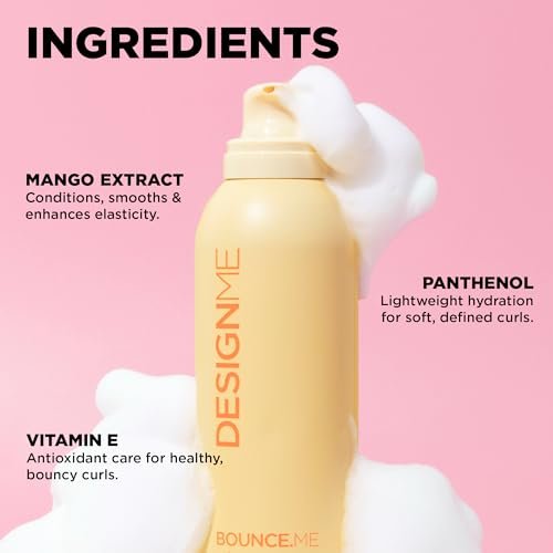 Design.Me BOUNCE.ME Curl Mousse – Lightweight Curl Defining Mousse for Wavy & Curly Hair, Frizz Control, Humidity Resistant, Alcohol-Free, CGM Approved, 8.5 Fl Oz Avelisse
