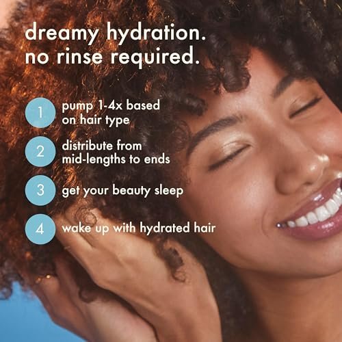 Amika Dream Routine Overnight Hydrating Hair Mask | No Rinse Leave-In Treatment for Dry Hair with Hyaluronic Acid Avelisse