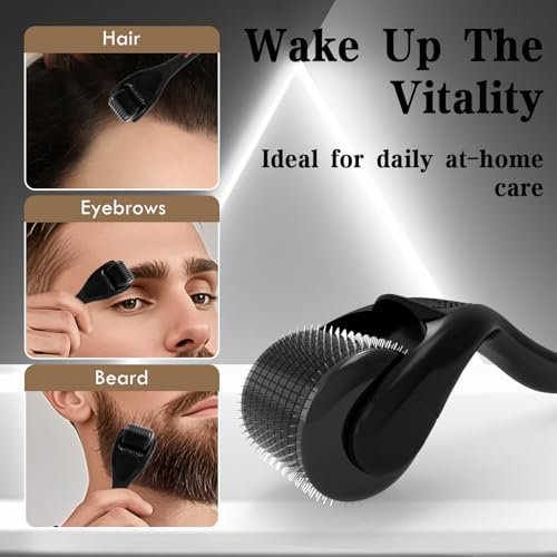 TUMAKOU Derma Roller for Face, Scalp, and Beard - Microneedling Roller for Hair Growth & Skin Rejuvenation (Black) - görsel 10