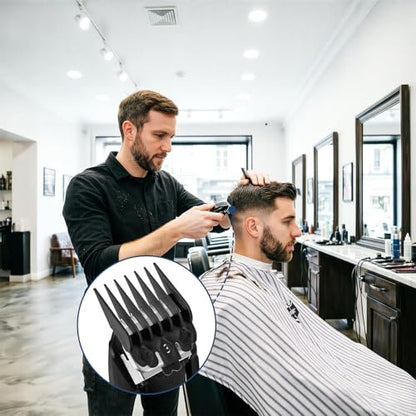 Runhike Durable Clipper Guards Compatible with Novah – 10-Pack Black Trimmer & Hair Clipper Guide Combs