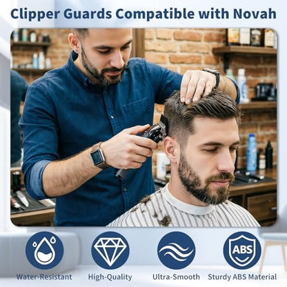 Runhike Durable Clipper Guards Compatible with Novah – 10-Pack Black Trimmer & Hair Clipper Guide Combs