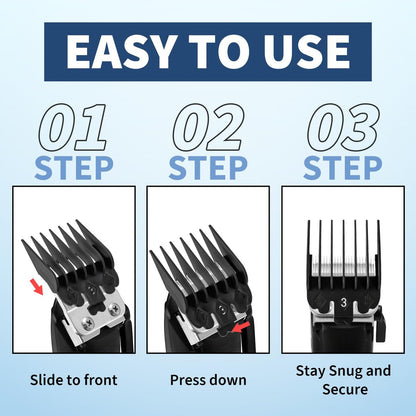 Runhike Durable Clipper Guards Compatible with Novah – 10-Pack Black Trimmer & Hair Clipper Guide Combs