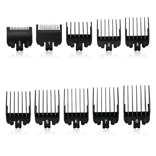 Runhike Durable Clipper Guards Compatible with Novah – 10-Pack Black Trimmer & Hair Clipper Guide Combs - görsel 2