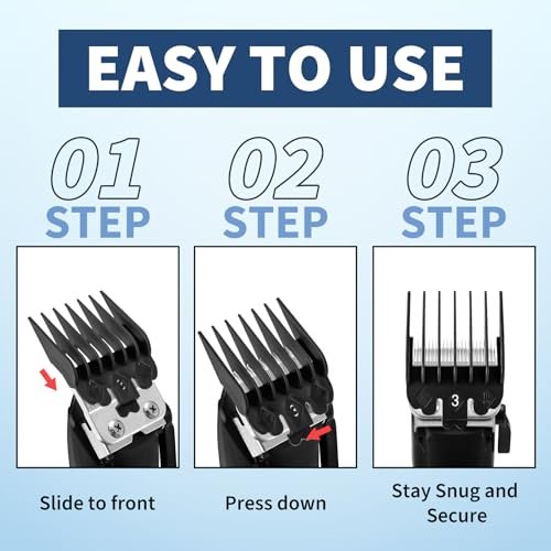 Runhike Durable Clipper Guards Compatible with Novah – 10-Pack Black Trimmer & Hair Clipper Guide Combs - görsel 10