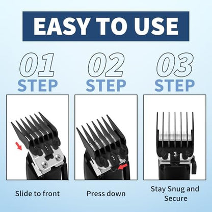 Runhike Durable Clipper Guards Compatible with Novah – 10-Pack Black Trimmer & Hair Clipper Guide Combs