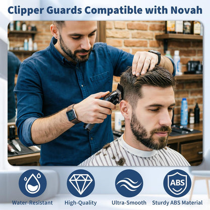 Runhike Durable Clipper Guards Compatible with Novah – 10-Pack Black Trimmer & Hair Clipper Guide Combs