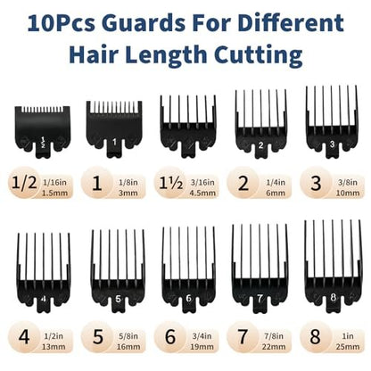 Runhike Durable Clipper Guards Compatible with Novah – 10-Pack Black Trimmer & Hair Clipper Guide Combs