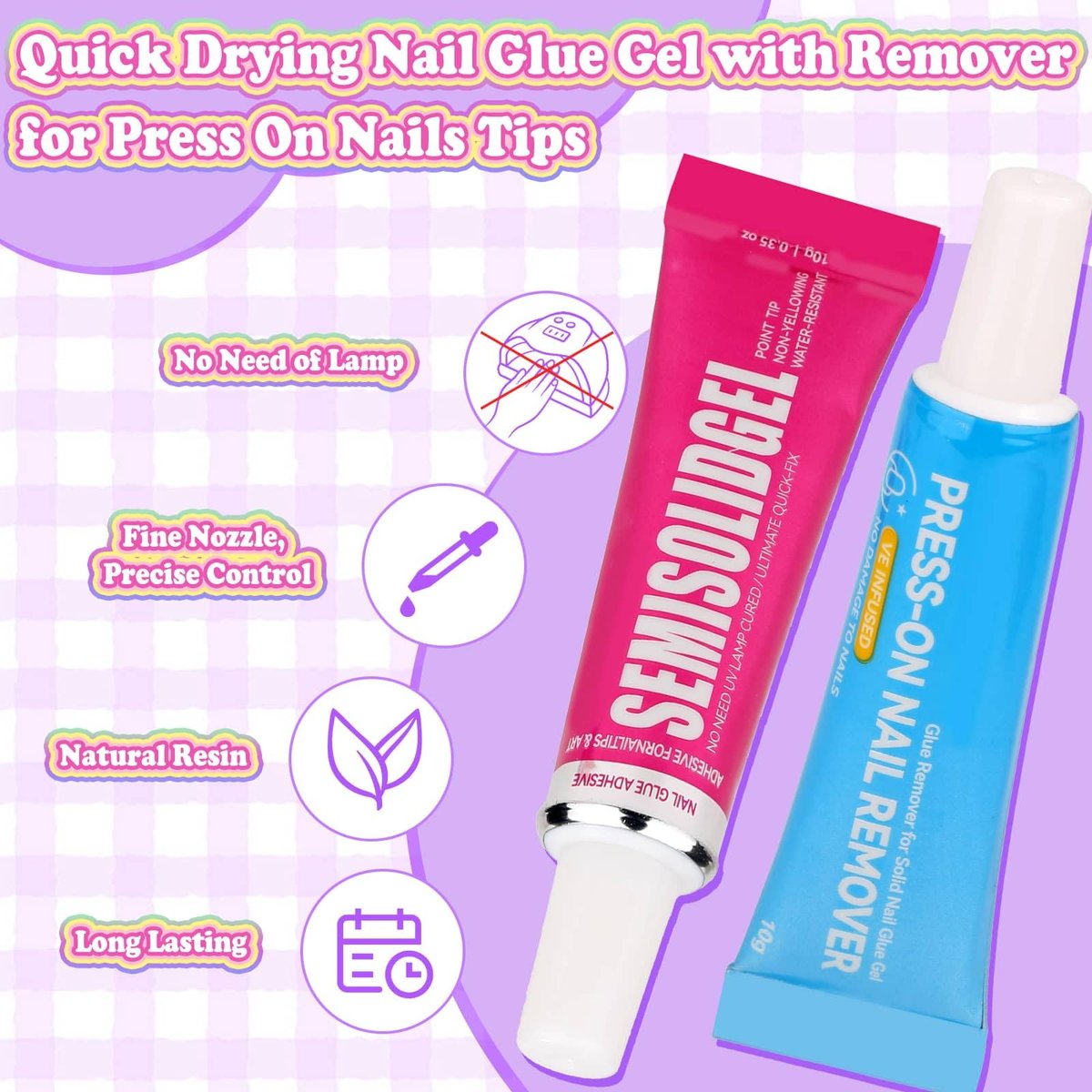 144 Pcs Press on Nails for Kids - Cute Fake Nails with Glue Kit, Jelly Adhesive & Acrylic Tips, Gift Set for Girls 8-12 Avelisse