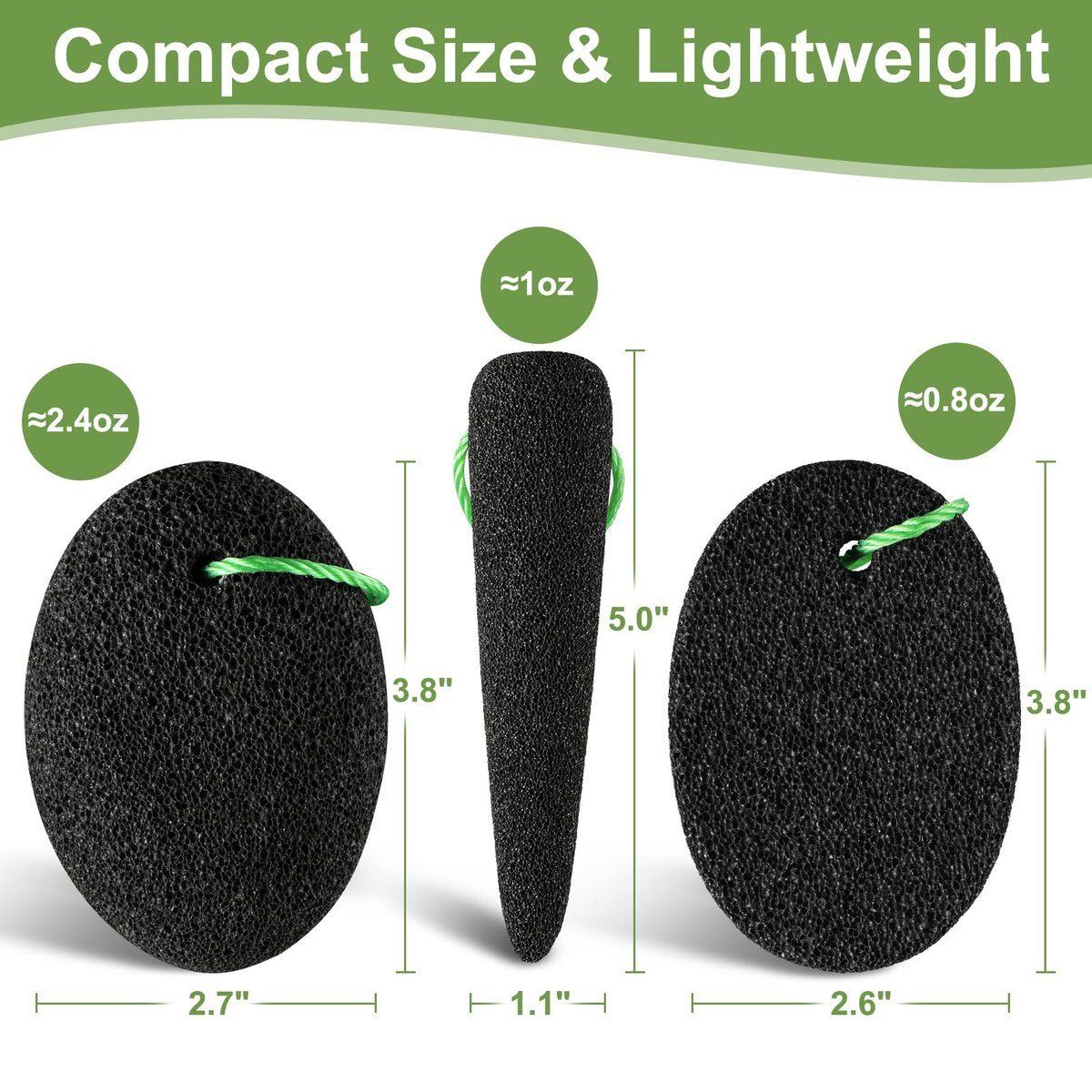 KuuCare Natural Pumice Stone for Feet, 3 Pack - Earth Lava Foot Callus Remover & Pedicure Exfoliator for Heels, Soles, and Toe Gaps - Foot Scrubber for Dry & Dead Skin Avelisse