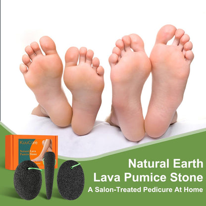 KuuCare Natural Pumice Stone for Feet, 3 Pack - Earth Lava Foot Callus Remover & Pedicure Exfoliator for Heels, Soles, and Toe Gaps - Foot Scrubber for Dry & Dead Skin Avelisse