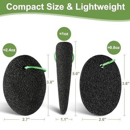 KuuCare Natural Pumice Stone for Feet, 3 Pack - Earth Lava Foot Callus Remover & Pedicure Exfoliator for Heels, Soles, and Toe Gaps - Foot Scrubber for Dry & Dead Skin Avelisse