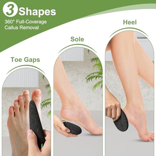 KuuCare Natural Pumice Stone for Feet, 3 Pack - Earth Lava Foot Callus Remover & Pedicure Exfoliator for Heels, Soles, and Toe Gaps - Foot Scrubber for Dry & Dead Skin Avelisse