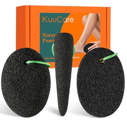KuuCare Natural Pumice Stone for Feet, 3 Pack - Earth Lava Foot Callus Remover & Pedicure Exfoliator for Heels, Soles, and Toe Gaps - Foot Scrubber for Dry & Dead Skin Avelisse