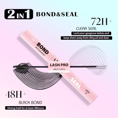 SY SHUYING Black Lash Bond and Seal for Eyelash Clusters – Long Lasting, Waterproof, Flexible Hold Glue for Sensitive Eyes, 2-in-1 Non-Irritating Adhesive, DIY Lash Cluster Kit - görsel 4