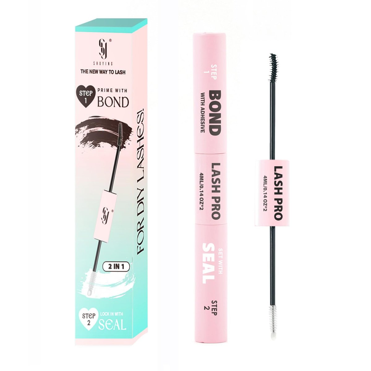 SY SHUYING Black Lash Bond and Seal for Eyelash Clusters – Long Lasting, Waterproof, Flexible Hold Glue for Sensitive Eyes, 2-in-1 Non-Irritating Adhesive, DIY Lash Cluster Kit - görsel 1