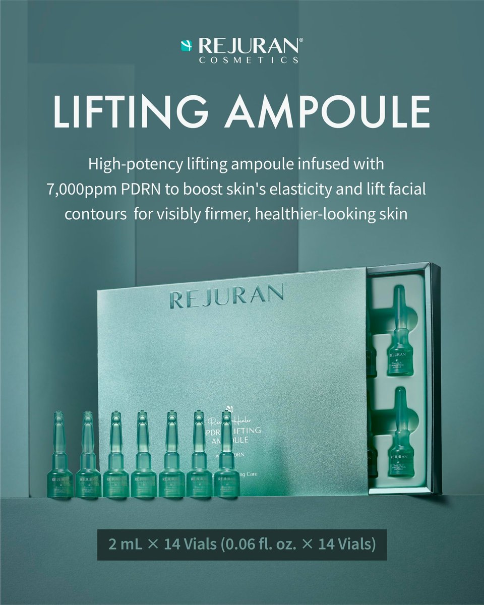 REJURAN Recover c-PDRN Lifting Ampoule - High Concentration Original PDRN Serum for Collagen Boost, Deep Hydration, Skin Soothing, Gentle Formula & Intensive Anti-Aging Korean Skincare (2ml x 14) Avelisse