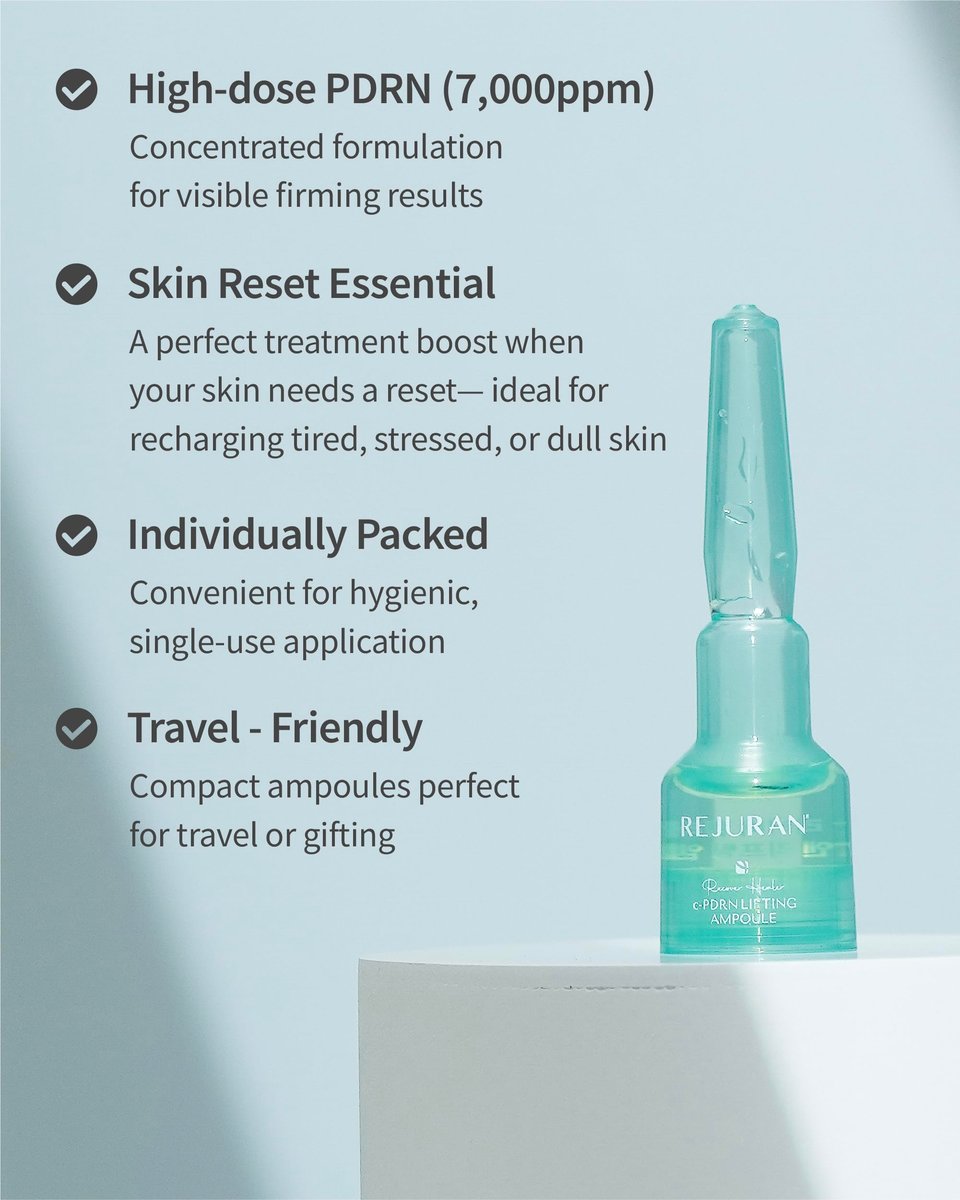 REJURAN Recover c-PDRN Lifting Ampoule - High Concentration Original PDRN Serum for Collagen Boost, Deep Hydration, Skin Soothing, Gentle Formula & Intensive Anti-Aging Korean Skincare (2ml x 14) Avelisse