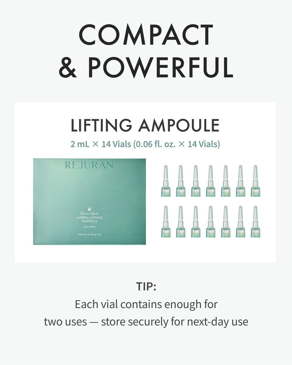 REJURAN Recover c-PDRN Lifting Ampoule - High Concentration Original PDRN Serum for Collagen Boost, Deep Hydration, Skin Soothing, Gentle Formula & Intensive Anti-Aging Korean Skincare (2ml x 14) Avelisse