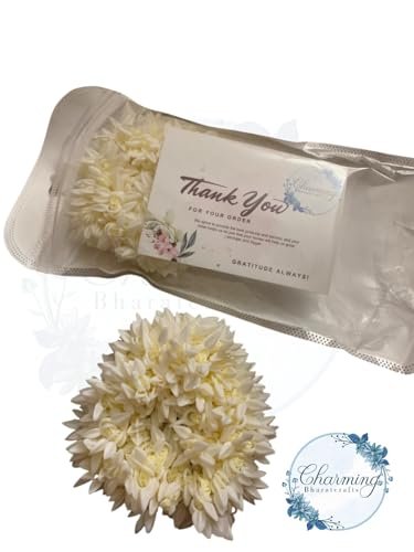 Charming BharatCrafts Mogra White Gajra Hair Accessories - Pack of 2 Fabric Hair Scrunchies for Women - görsel 10