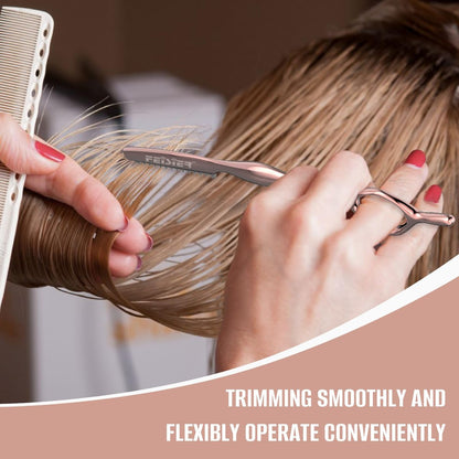 FEISIER Hair Razors for Cutting Hair - Professional Styling Texturizing Razor, Stainless Steel Thinning Razor Kit with 10 Replacement Blades, Premium Texture Cutting Razor for Salon and Home (Rose Gold) Avelisse
