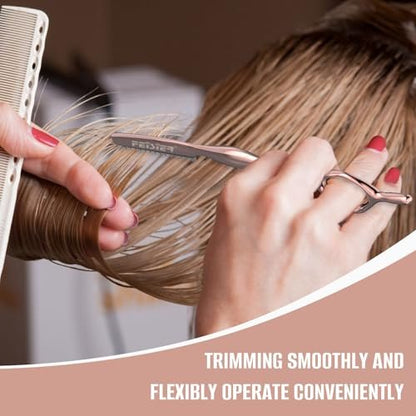 FEISIER Hair Razors for Cutting Hair - Professional Styling Texturizing Razor, Stainless Steel Thinning Razor Kit with 10 Replacement Blades, Premium Texture Cutting Razor for Salon and Home (Rose Gold) Avelisse