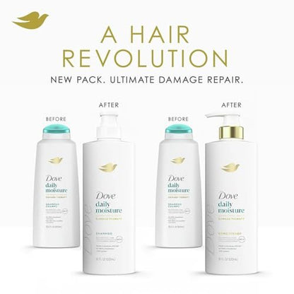 Dove Daily Moisture Shampoo & Conditioner Set with Deep Moisture Body Wash – Deep Hydration for Dry Hair and Skin, 3-Piece Set Avelisse