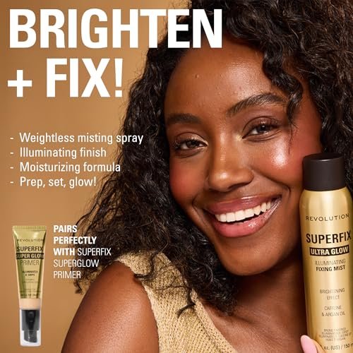 Revolution Beauty London Superfix Glow Fixing Mist - Shimmer Finish Makeup Setting Spray, Long Lasting Hold, Vegan & Cruelty-Free, 150ml Avelisse