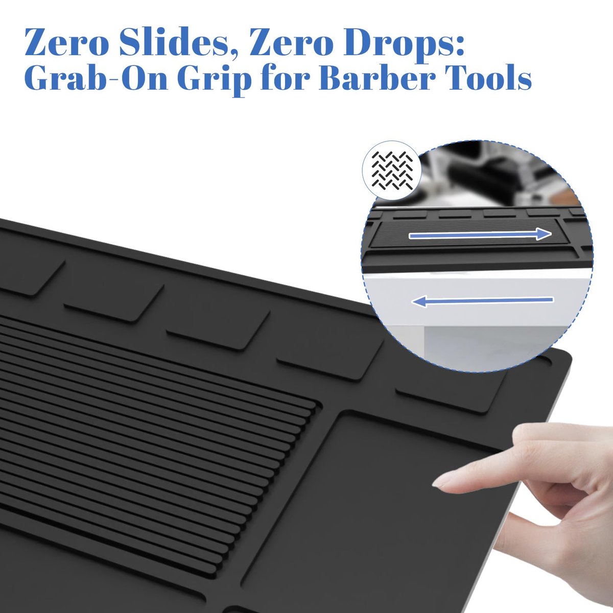 Magnetic Barber Mat for Clippers with 6 Magnets - Barber Station Organizer Tool Mat for Grooming Table Tray Avelisse