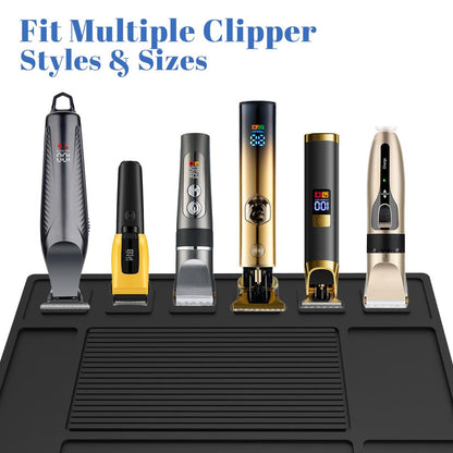 Magnetic Barber Mat for Clippers with 6 Magnets - Barber Station Organizer Tool Mat for Grooming Table Tray Avelisse