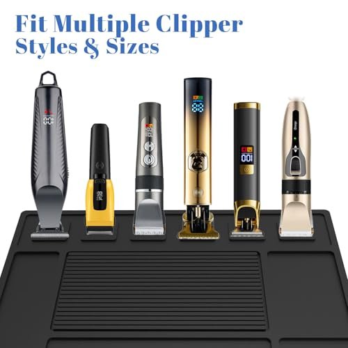 Magnetic Barber Mat for Clippers with 6 Magnets - Barber Station Organizer Tool Mat for Grooming Table Tray Avelisse