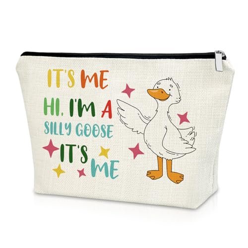 Sazuwu Silly Goose Makeup Bag – Funny Cosmetic Case for Goose Lovers, Canvas Toiletry Travel Pouch - görsel 2