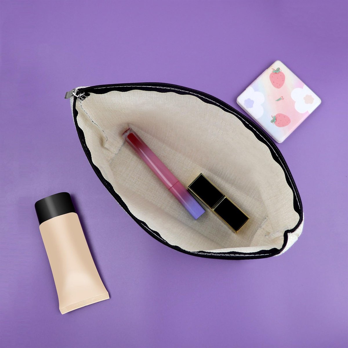 Sazuwu Silly Goose Makeup Bag – Funny Cosmetic Case for Goose Lovers, Canvas Toiletry Travel Pouch - görsel 11