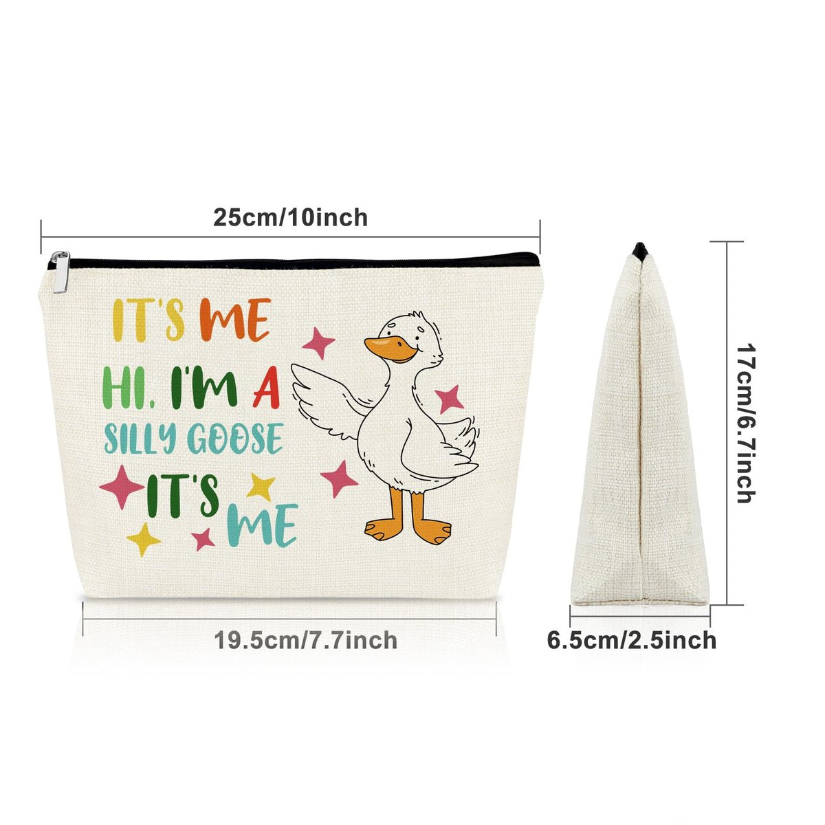 Sazuwu Silly Goose Makeup Bag – Funny Cosmetic Case for Goose Lovers, Canvas Toiletry Travel Pouch - görsel 3