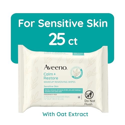 Aveeno Sensitive Skin Essentials Gift Set - Daily Moisturizing Lotion, Body Wash, Makeup Removing Wipes, & Skin Relief Hand Mask, 4-Piece Set Avelisse
