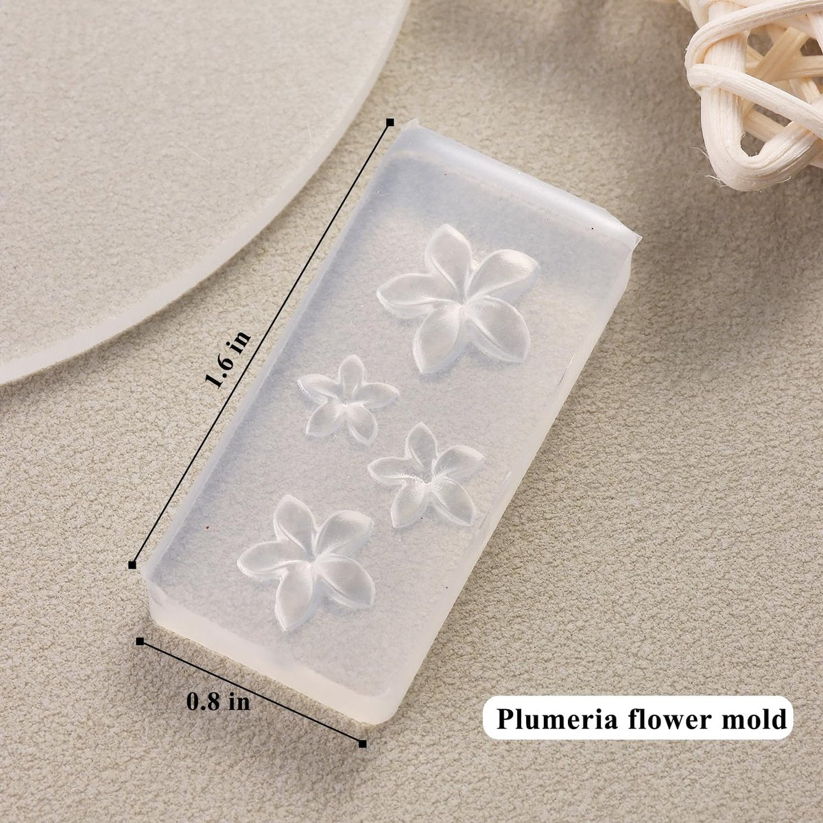 FSpronail Silicone Nail Molds - 2 Pack Reusable Clear 3D Flower Nail Art Templates with Carving Pen for Cherry Blossom, Plumeria, Hibiscus Design - görsel 13